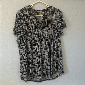 Ava & Grace Monochrome Geometric Blouse